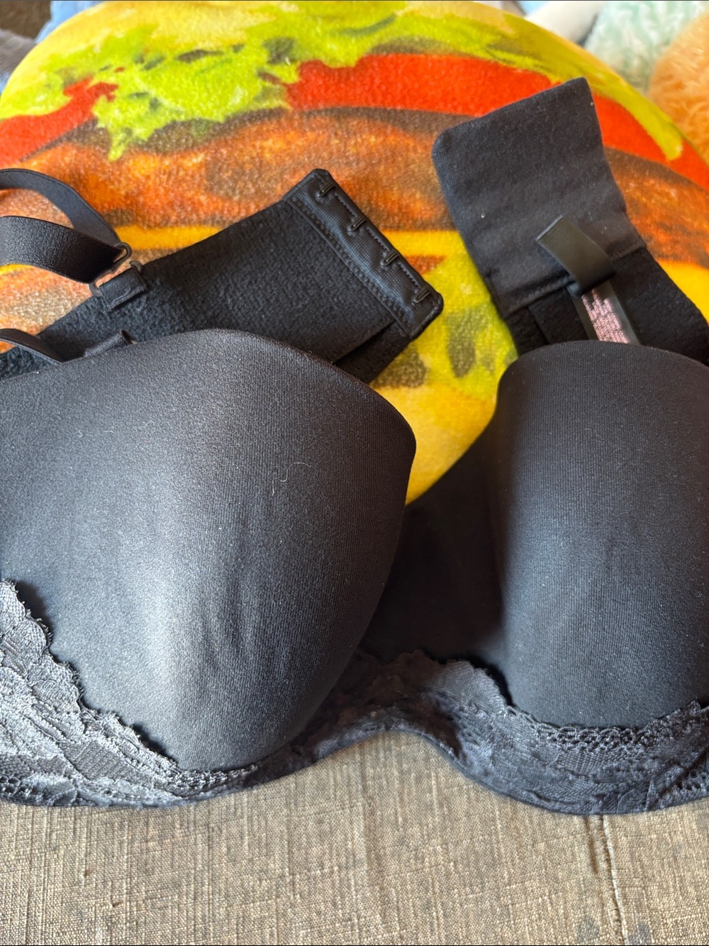 Victoria's Secret Black Lace Strapless Bra